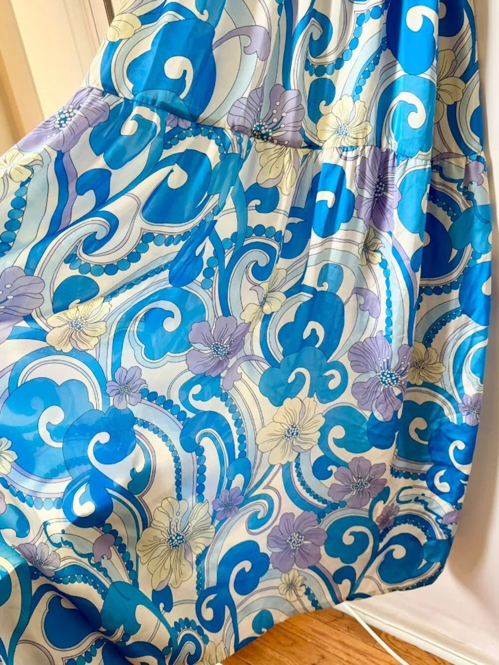 NWT Cin Cin Anemone Silky Maxi Dress in Ocean Medium